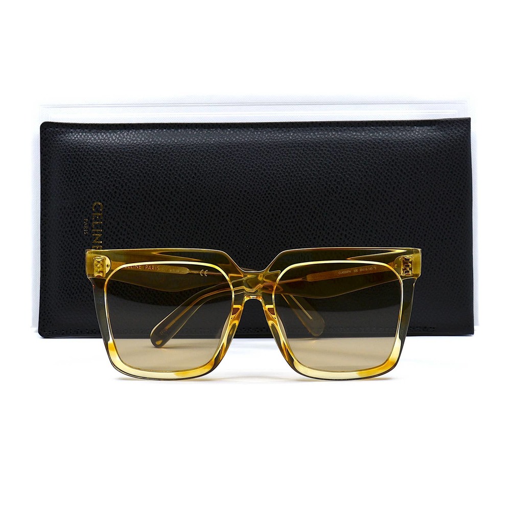 NEW CELINE PARIS CL4055FN 55E STRIPED HONEY HAVANA BROWN AUTHENTIC SUNGL… - Picture 9 of 14